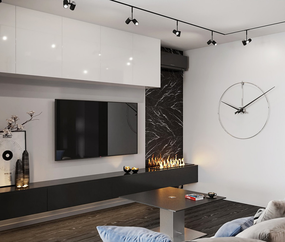 Интерьер квартиры в современном стиле, ЖК «Остров», 90 кв.м.