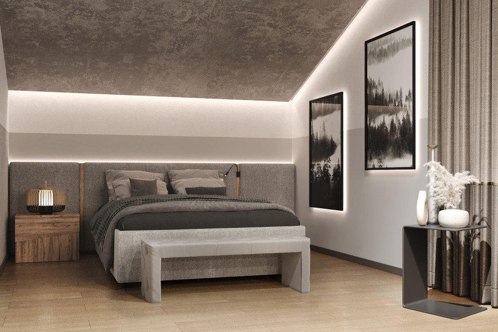 Ispirazione per una camera da letto design di medie dimensioni