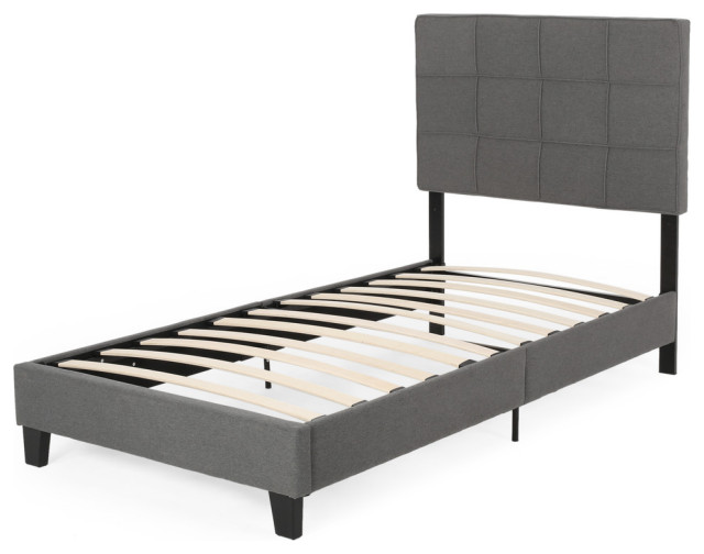 Eveleth Contemporary Upholstered King/Twin Bed Platform, Twin