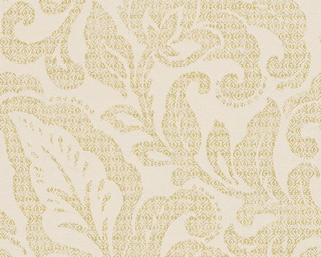 Bohemian Burlesque Textured Classic Romantic Stylish Cream Wallpaper Sample