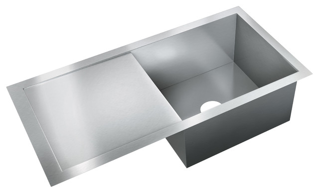 Just Sinks Just Single Bowl Flush Mount 19x37x10 Stainless Steel Sink ...