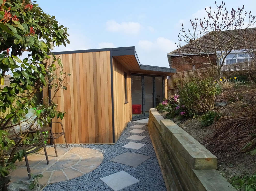 Design ideas for a contemporary shed and granny flat in West Midlands.