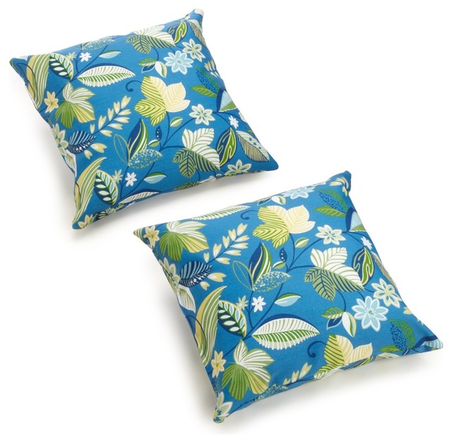 Blazing Needles 17" Outdoor Knife Edge Throw Pillows, Set of 2