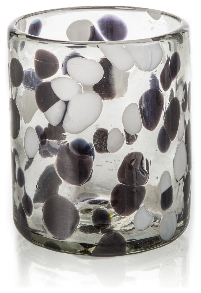 Tumblers-Spotted Black & White Set of 4
