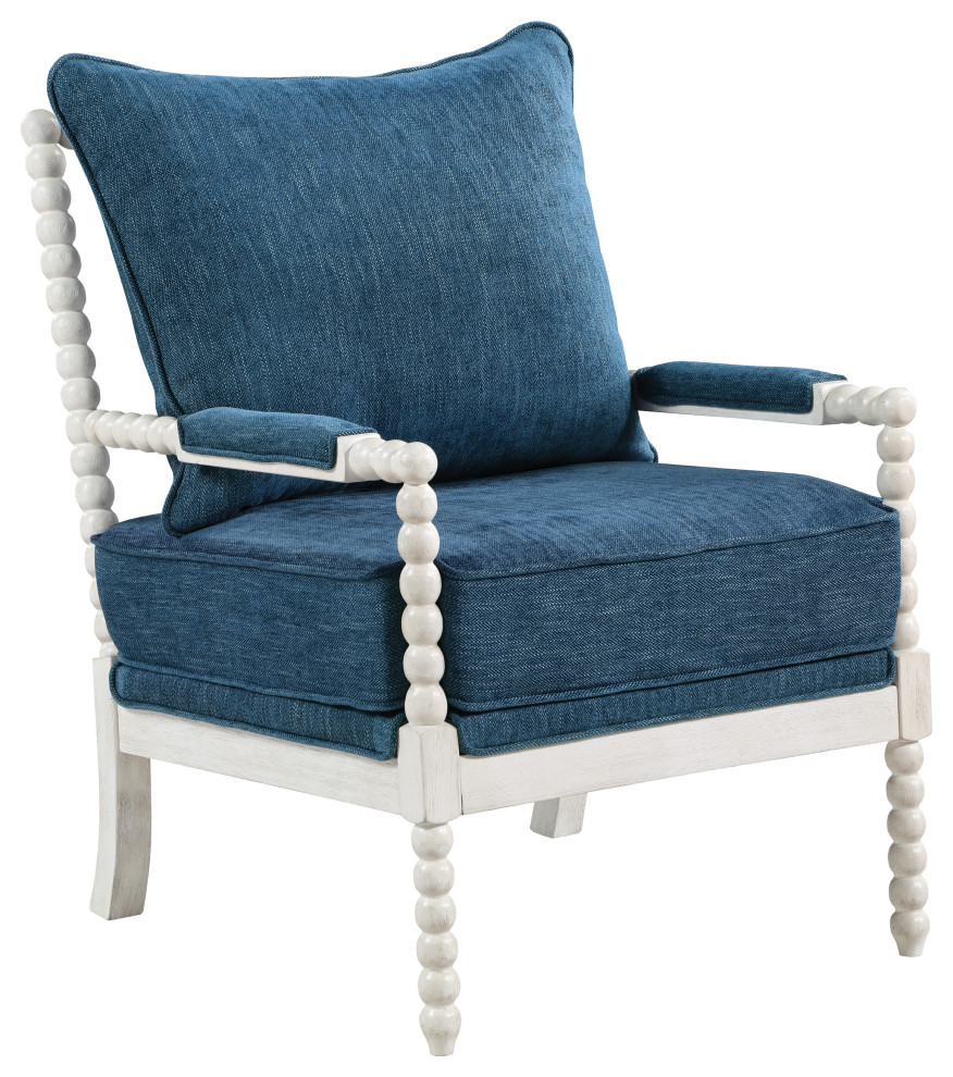 Kaylee Spindle Chair, White Frame French Country Armchairs And