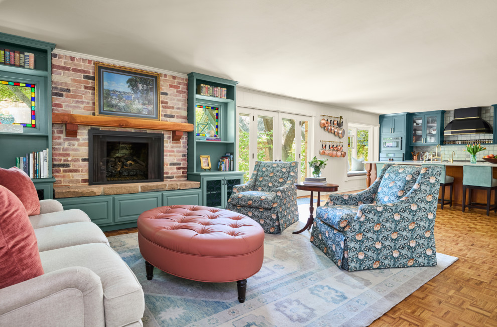 Elegant living room photo in Dallas