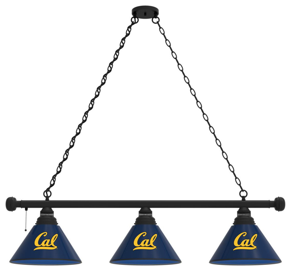 Holland Bar Stool 3 Shade Billiard Light With Black Fixture BL3BKCalUn