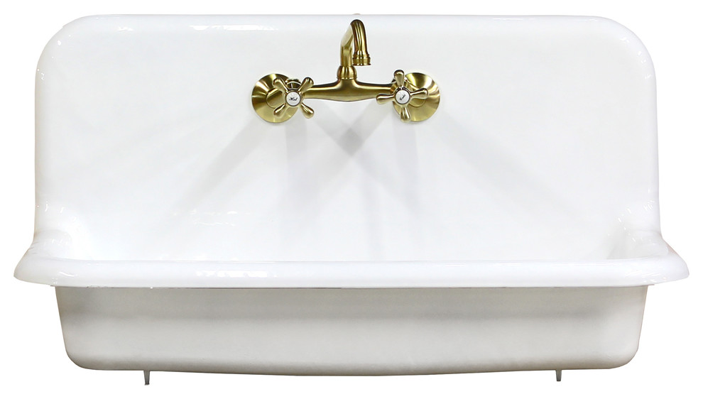 top mount white bathroom sink porcelain cast ironn