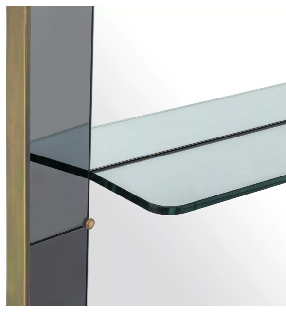 Modern Mirror With Glass Shelf Eichholtz Bellana Contemporary