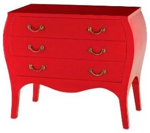 Red Lacquer Bombe Chest