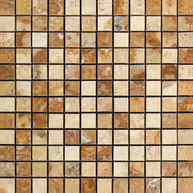 12 X12 Polished Scabos Travertine Mosaic Traditional 12 X12 Polished Scabos Travertine Mosaic Traditional Tile By Merakigroup