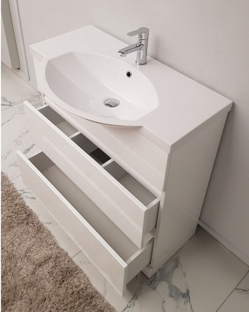 Lavabo Da Parete Bianco 28x28cm - Mini Lavabo Angolare In Resina Per Bagni Piccoli E Guardaroba | Con Rubinetto E Tubo Di Scarico - Foto 4