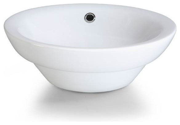 Xylem-CSR169RD Semi-Recessed Round Vitreous China Vessel Sink in White