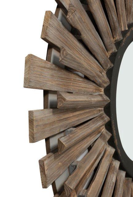 Wooden Starburst Multi Dimensional Mirror - Farmhouse - Wall Mirrors ...