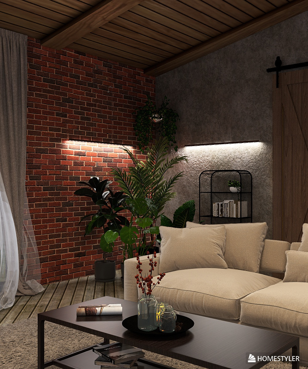 Гостиная в стиле гранж