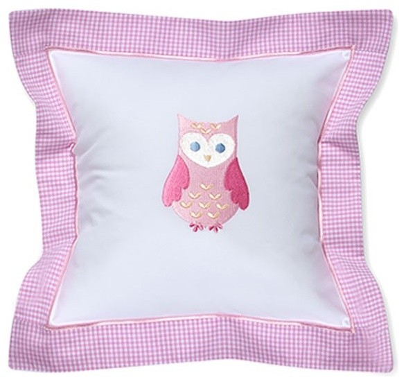 Baby Pillow Cover, Owl, Pink