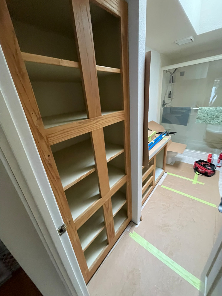 Bathroom Cabinet Refacing & Linen Closet Transformation