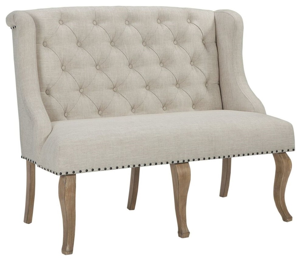 Coaster Furniture Glen Cove Bench With Arm, Barley Brown French