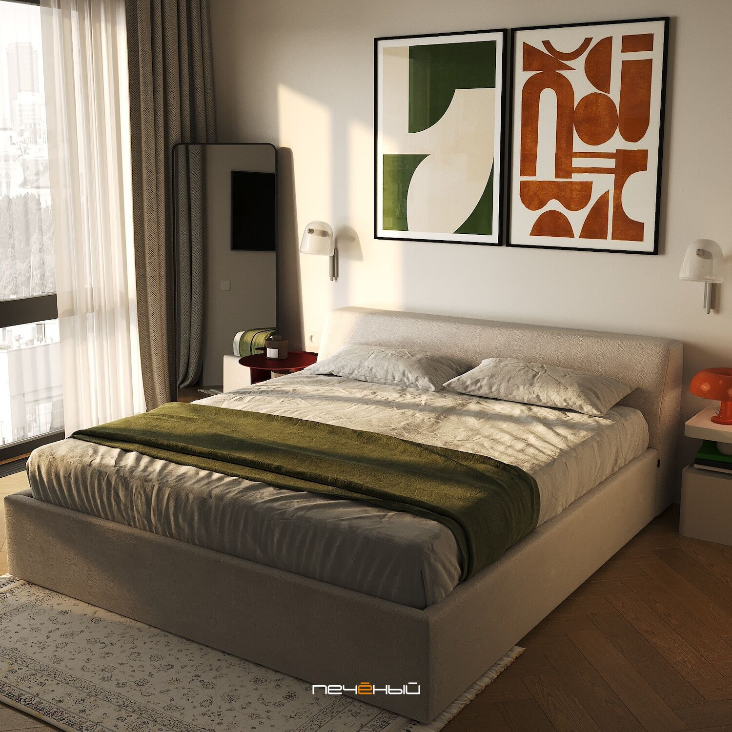 2025 Дизайн 2-комн. квартиры 64 м² в современном стиле, Москва, Павелецкая City