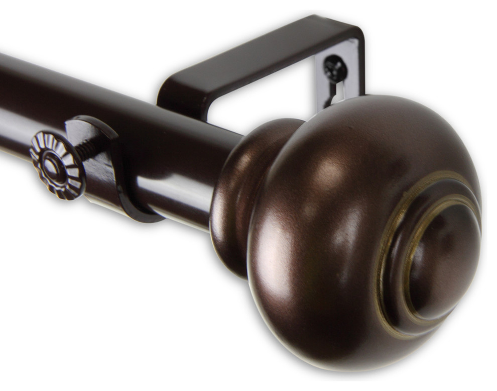 Dani 1" Curtain Rod, Black - Traditional - Curtain Rods - by Rod Desyne