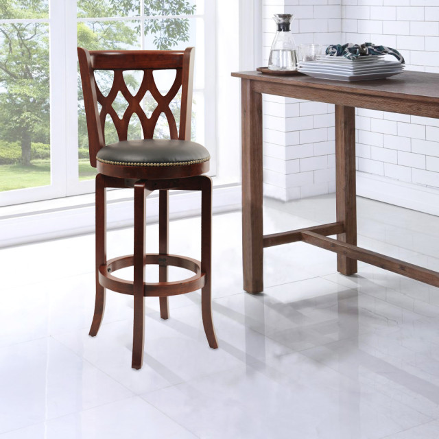Cathedral Bar Stool, 29", Cherry