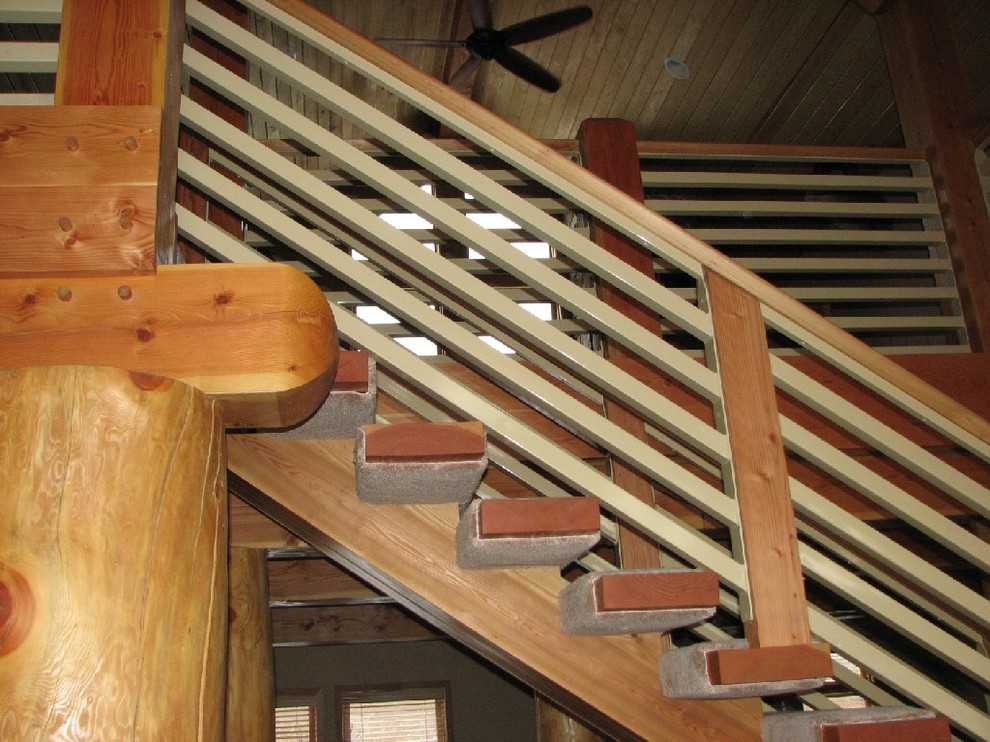 Inspiration for a rustic staircase remodel in Seattle