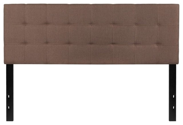 Bedford Tufted Upholstered Queen Size Headboard, Camel Fabric