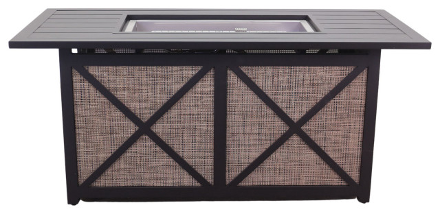 Courtyard Casual Santa Fe Rectangle Sling Base Fire Pit With Amber Fire ...