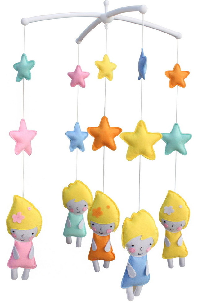 Crib Musical Mobile Girls Non Woven Fabric Toys Little Girls