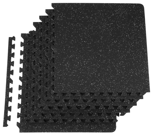 VEVOR Interlocking Floor Mats Fitness Flooring Tiles 6 PCS 1/2" Thick