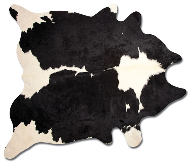 100% Cowhide Leather, White and Black Made, Brazil, 5'x7'