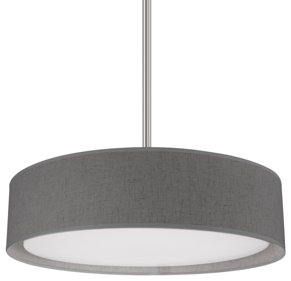 Dalton Pendant Light, Gray, 16x4 Transitional Pendant Lighting by