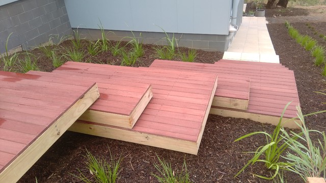 Pasadena Landscape Decked Steps moderne-terrasse