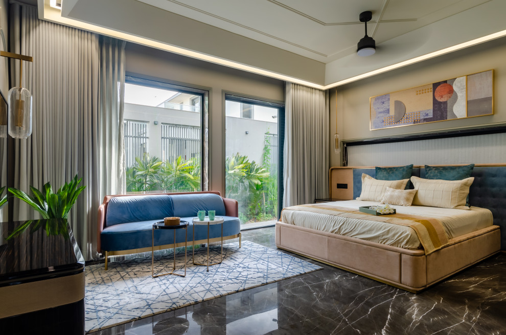Photo of a contemporary bedroom in Ahmedabad.