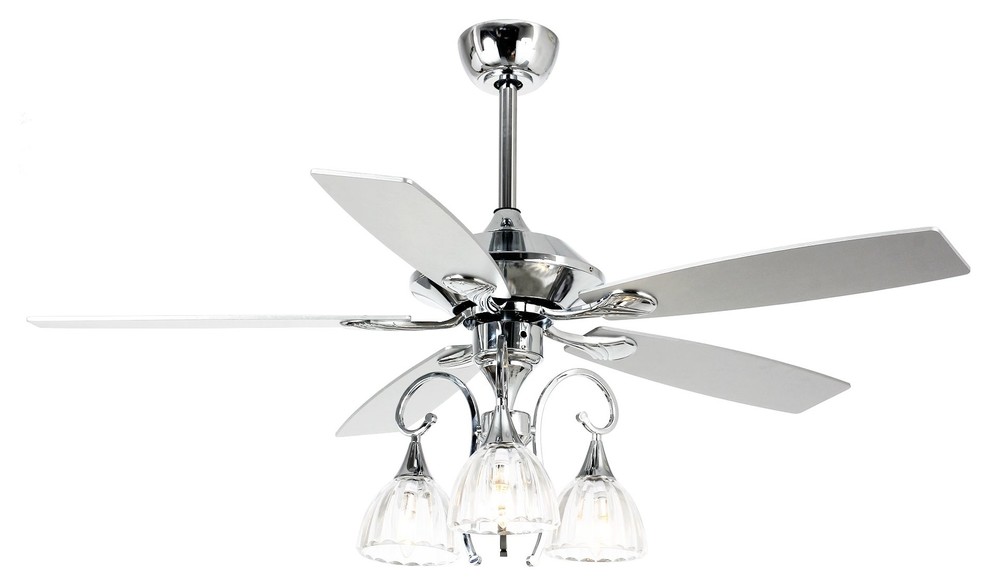 52“ Modern Crystal Chandelier Ceiling Fan With Lights and Remote, 5-Blades