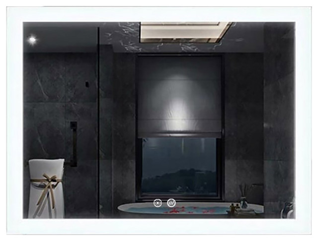 Luminous Dimmable LED Mirror with Defogger, 48"x36"x1.75"