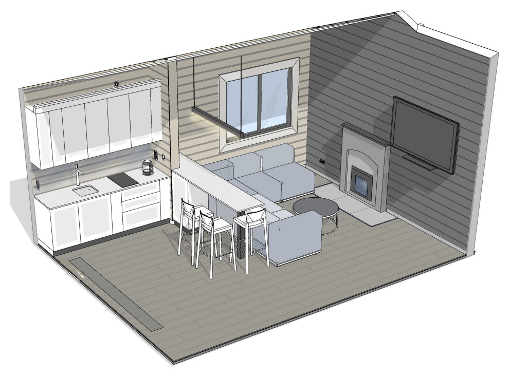 Баня с беседкой барбекю