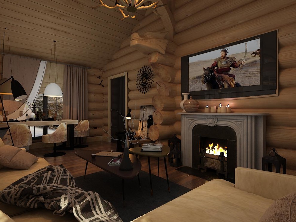 Проект, интерьер бани из бревна