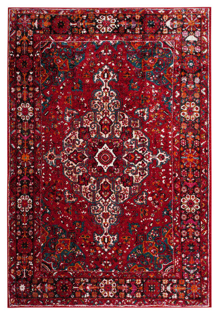 Safavieh Vintage Hamadan Collection VTH222 Rug, Red/Multi, 8' X 10'
