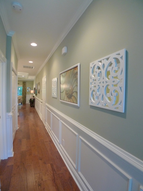 This is an example of a contemporary hallway in Raleigh.