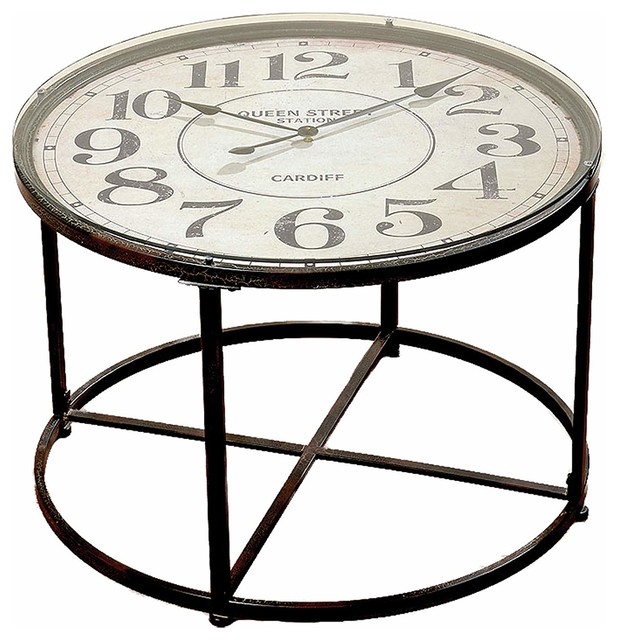 Industrial Clock Side Table - Industrial - Side Tables And End Tables - by  Whole House Worlds | Houzz