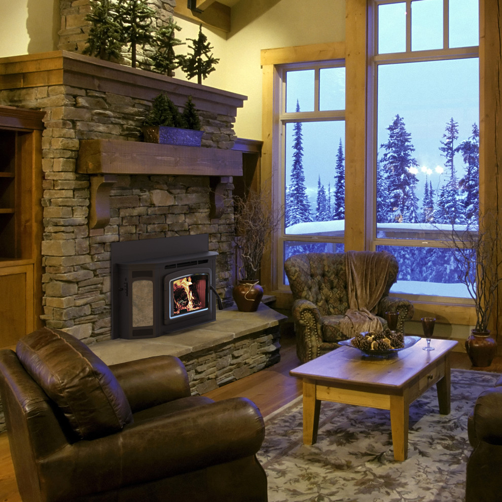 Living room - traditional living room idea in Orange County with a standard fireplace