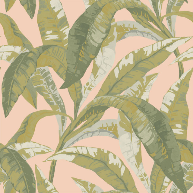 Banana Leaf Peel and Stick Wallpaper Tropical Wallpaper by Tempaper Houzz