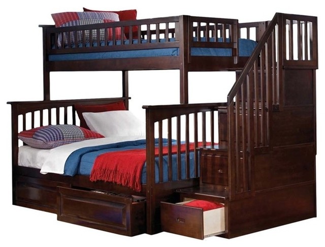 Atlantic Furniture Columbia Twin Over Full Staircase Storage Bunk Atlantic Furniture Columbia Twin Over Full Staircase Storage Bunk Bed