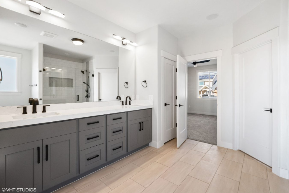 Photo of a large contemporary bathroom in Salt Lake City.