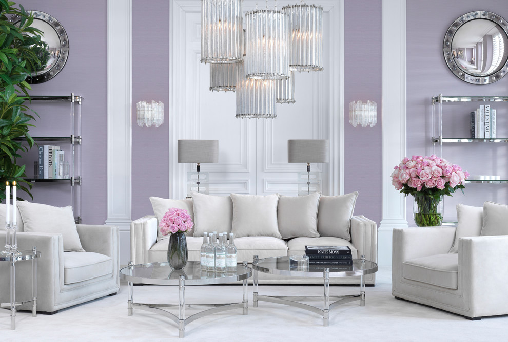 гостиная. розово-белый