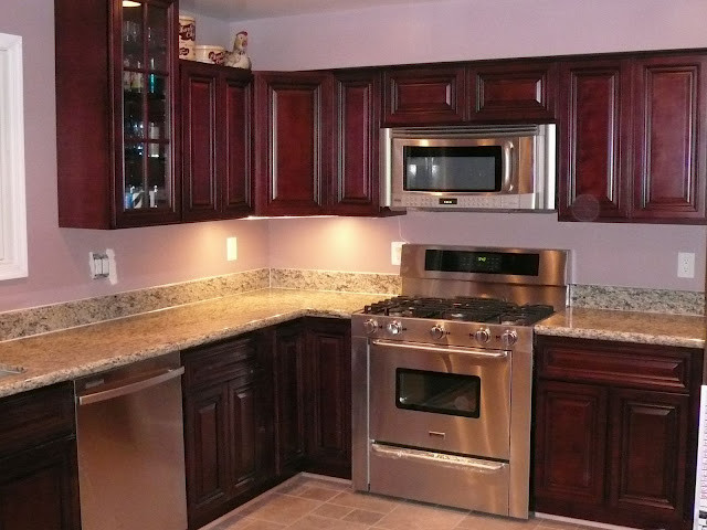 Kitchen - transitional kitchen idea in DC Metro with beaded inset cabinets, dark wood cabinets and granite countertops