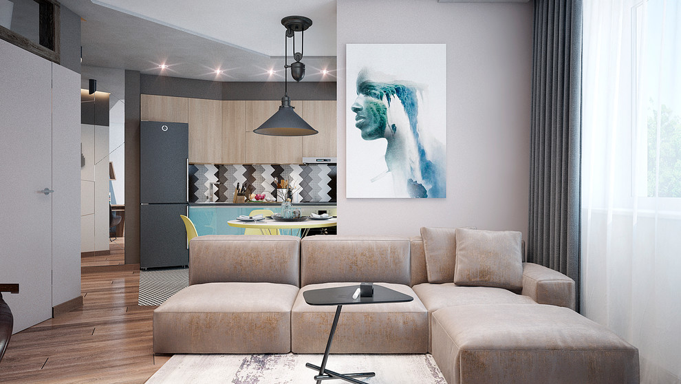 Переделанная однокомнатная квартира для холостяка