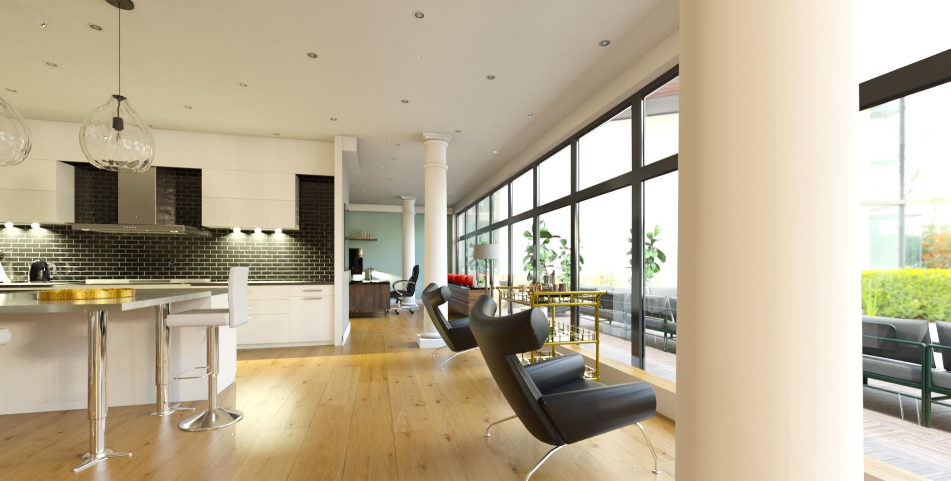 Loft 300 m² dans un immeuble d'affaires réhabilité.