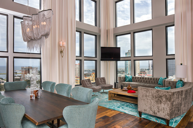 St. Petersburg Condo Rehab contemporary-family-room